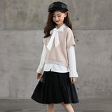 Children's Suit Girls' Shirt Short Skirt Autumn Children Girl's Dress