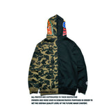 Shark Print Hoodie Autumn Men'S Clothing Stitched Camouflage Long-Sleeve Zipper Hooded Sweater