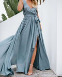 Wedding Guest Dress Sexy High Slit Long Dress Large Swing Annual Party Banquet Host Evening Dress