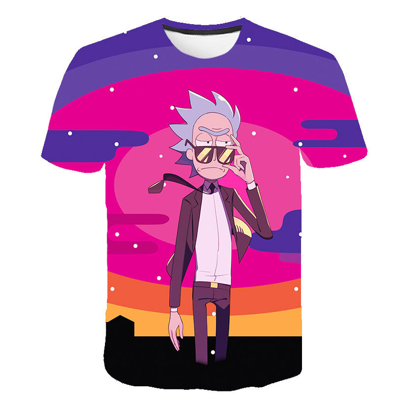 Rick and Morty for Children Short-Sleeved T-shirt Summer New Relaxed-Fit Hoodie Top