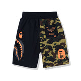Shark Print Shorts Color Matching Camouflage Color Printing Cotton Shorts Men'S Summer Shorts