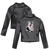 Graphic Leather Jacket Women's Full-time Hunter Street Fashion Casual Women's Leather Jacket