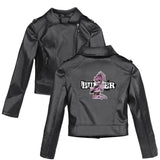Graphic Leather Jacket Women's Full-time Hunter Street Fashion Casual Women's Leather Jacket