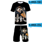Michael Myers T Shirt Printed Beach Pants Short Sleeve T-shirt Casual