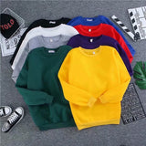 Men Sweatshirts Solid Color Hoodie Men's Loose round Neck Autumn and Winter Coat