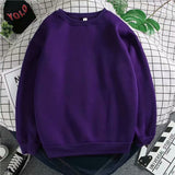 Men Sweatshirts Solid Color Hoodie Men's Loose round Neck Autumn and Winter Coat