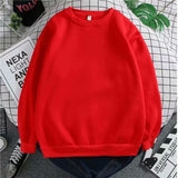 Men Sweatshirts Solid Color Hoodie Men's Loose round Neck Autumn and Winter Coat