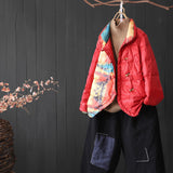 Women Winter Coats Puffer Jacket Down Coat New Winter Clothes Women's Short Down Jacket Fashion Printing White Duck Down Coat