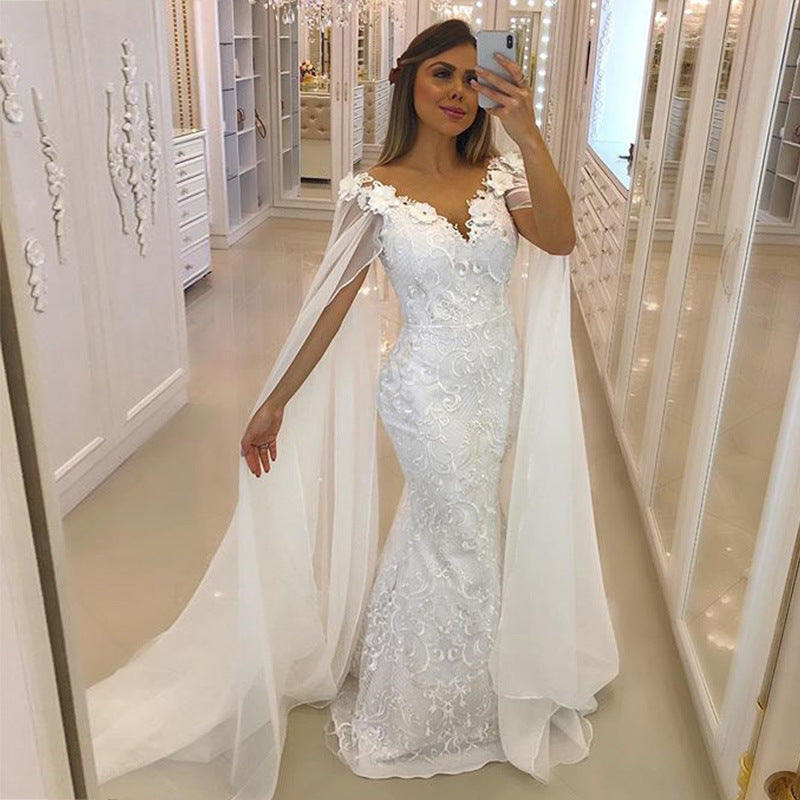 Women Lace Wedding Dress Winter Dress Sexy Formal Dress