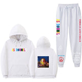 Travis Scott Astroworld Hoodie & Pant 2 Piece Set Travis Scott Astroworld Sweater Suit Fashion Casual Men