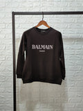 T Shirt Balmain Autumn and Winter Letters Pure Cotton Long-Sleeved Sweatshirt Couple Style