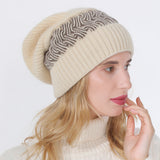 Women Winter Hats Women's Pullover Thickened Knitted Hat Color Matching Wool Keep Warm Hat