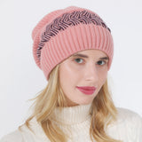 Women Winter Hats Women's Pullover Thickened Knitted Hat Color Matching Wool Keep Warm Hat