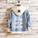 Comic Denim Jacket Men's and Women's Autumn and Winter Large Size Denim Jacket Fashion