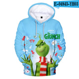 Grinch Hoodie Grinch Hooded Hoodie Fleece-Lined