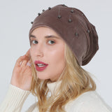 Women Winter Hats Autumn and Winter Women's Hot Drilling Sleeve Cap Fashion Warm