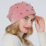 Women Winter Hats Autumn and Winter Women's Hot Drilling Sleeve Cap Fashion Warm