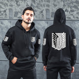 Men Graphic Hoodie Anime Attack on Titan Investigation Corps Velvet Padded Hooded Sweatshirt Men and Women