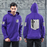 Men Graphic Hoodie Anime Attack on Titan Investigation Corps Velvet Padded Hooded Sweatshirt Men and Women