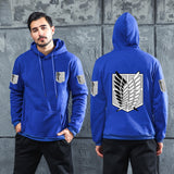 Men Graphic Hoodie Anime Attack on Titan Investigation Corps Velvet Padded Hooded Sweatshirt Men and Women