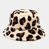 Leopard Fur Hat Autumn and Winter Fisherman Hat