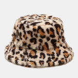 Leopard Fur Hat Autumn and Winter Fisherman Hat