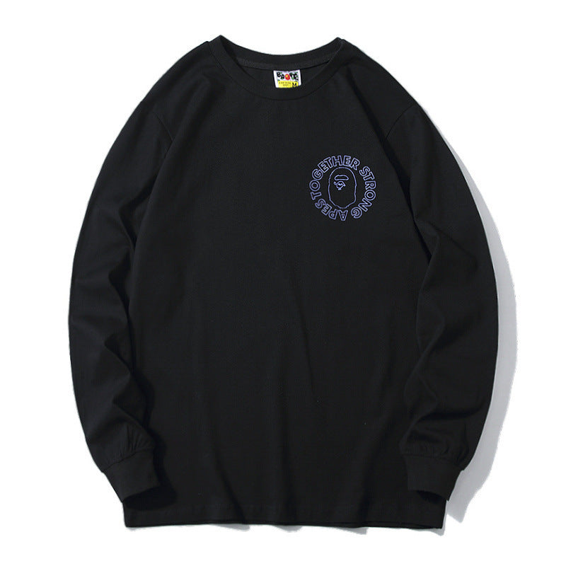 Shark Print Sweatshirts Spring And Autumn Cotton Round Neck Long Sleeves T-Shirt Men And Women