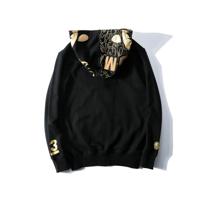 WGM Closing Autumn Men 'S Shark Head Pocket Printed Sweater Coat