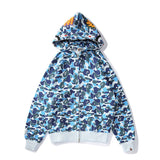 Shark Print Hoodie Spring And Autumn Zipper Hoodie Sweater