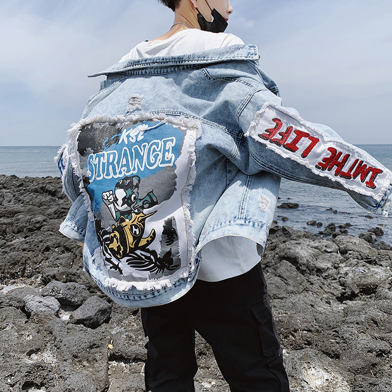 Men Denim Jacket Men's Casual Denim Jacket Fall/Winter Jacket