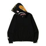 Shark Print Hoodie Autumn And Winter Men'S Cotton Hooded Sweater Fleece Jacket