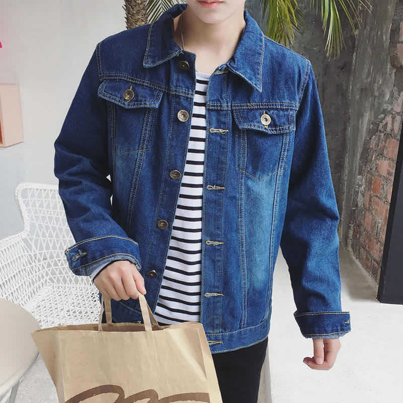 Men Denim Jacket Jacket Spring and Autumn Loose Denim Jacket Casual