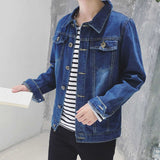 Men Denim Jacket Jacket Spring and Autumn Loose Denim Jacket Casual