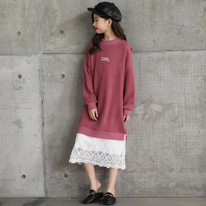 Children's Knitwear Spring, Autumn and Winter Long Sweater Dress Children GIRL'S Dress