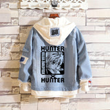 Comic Denim Jacket Anime Hole Spring and Autumn Denim Jacket