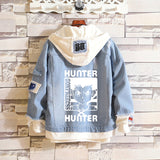 Comic Denim Jacket Anime Hole Spring and Autumn Denim Jacket