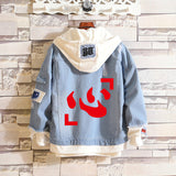 Comic Denim Jacket Anime Hole Spring and Autumn Denim Jacket