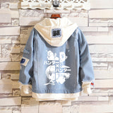 Comic Denim Jacket Anime Hole Spring and Autumn Denim Jacket
