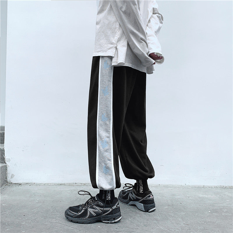 Men Pants Autumn Men's Drawstring Casual Pants Loose Track Pants