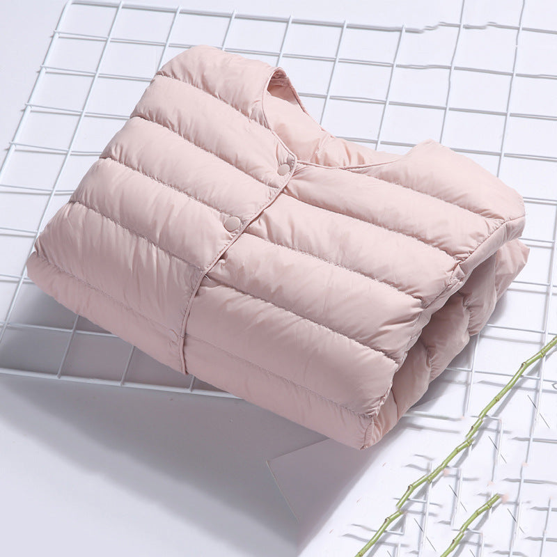 Women Winter Coats Puffer Jacket Down Coat Collarless Lightweight Down Jacket Women's Short Down Jacket