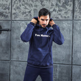 Men Graphic Hoodie You Matter Men's and Women's Printed Fleece Hooded Jacket Thickened Sweater