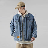 Men Denim Jacket Casual Long-Sleeved Cotton Jacket Men's Denim Autumn