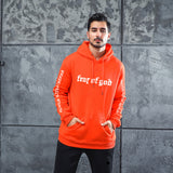 Men Graphic Hoodie Autumn and Winter Fleece-Lined Thick Loose Ulzzang Coat
