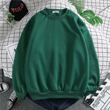 Men Sweatshirts Solid Color Hoodie Men's Loose round Neck Autumn and Winter Coat
