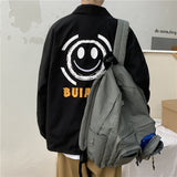 College Jacket Autumn Retro Personalized Cardigan Jacket Male Student Loose Baseball Uniform Top