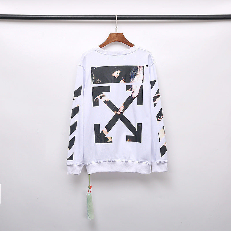 OW Printing Pullover Long Sleeve Sweater Men and Women sweatshirt