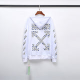off Sweater Ow Arrow Print Men's and Women's Terry Hooded Sweater hoodie