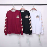 off Printed Same Earrings for Couple round Neck Sweater sweatshirt