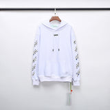 off Sweater Ow Arrow Print Men's and Women's Terry Hooded Sweater hoodie
