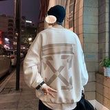 off Printed Same Earrings for Couple round Neck Sweater sweatshirt